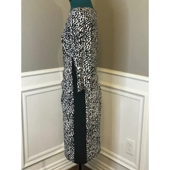Lauren Ralph Lauren Black White Sheath Dress | Women S | Colorblock Midi - Picture 5 of 9